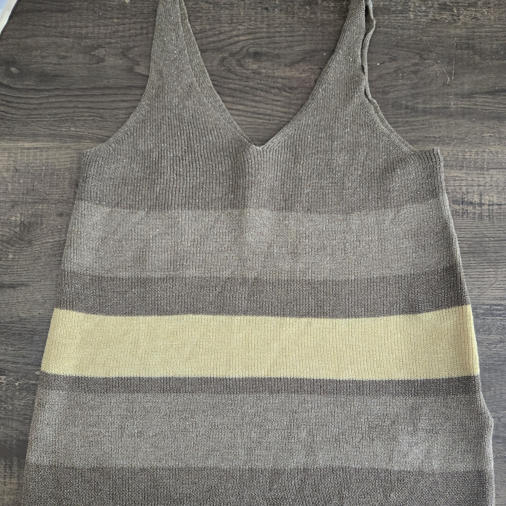 Reiss Metallic Knit V-Neck Top